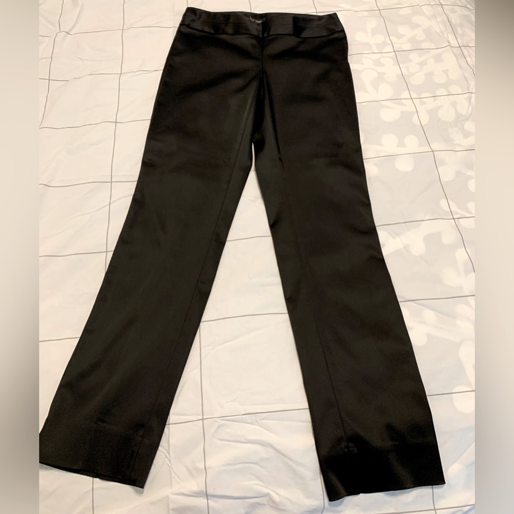 White House Black Market Slim Cropped Satin Pant - 2R Black